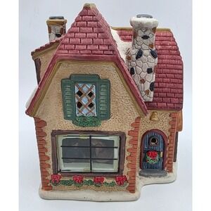Vintage 1999 LONGRICH LTD  "CHRISTMAS Cottage"  Cabin Snow House Porecelain